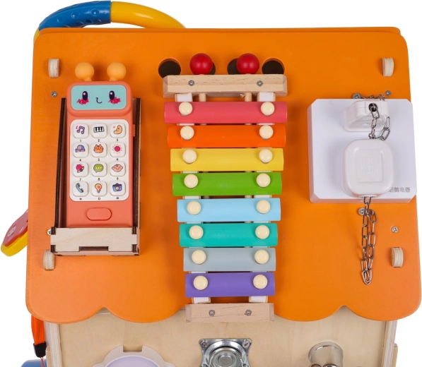 Casa de madera interactiva multifuncional para niños