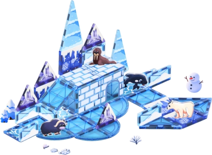 Paneles azules transparentes como el hielo