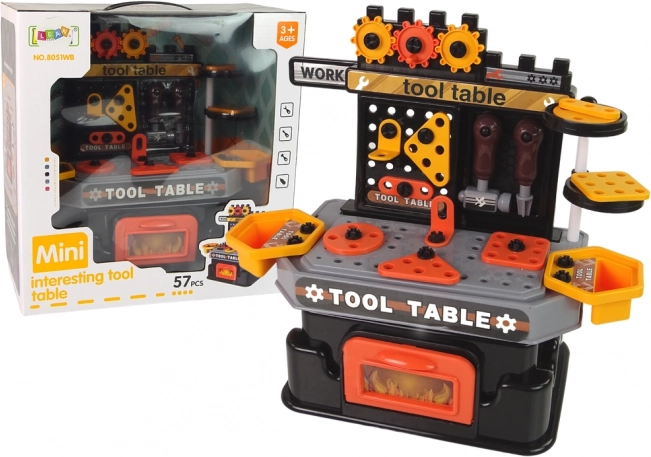 Mesa de trabajo infantil con herramientas – 57 piezas