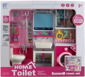 Set de baño con lavadora y espejo iluminado