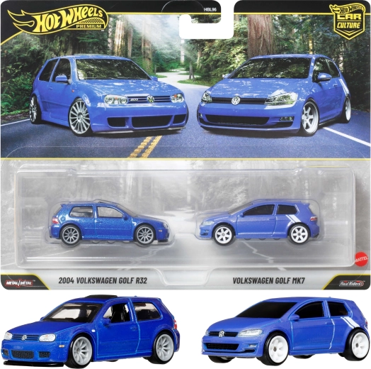 Hot Wheels Premium set de 2 coches Volkswagen Golf R32 (2004) y Golf MK7
