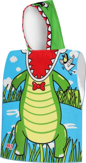 Poncho infantil de microfibra con capucha NILS Aqua Crocodile