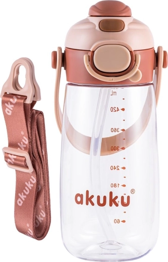 Botella escolar con pajita Akuku 480 ml mocha