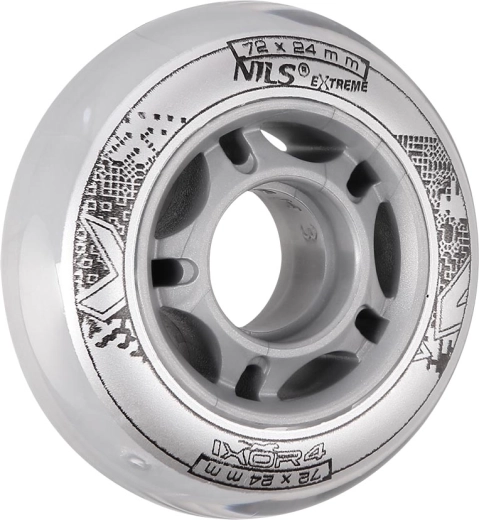 Ruedas para patines en línea NILS EXTREME PU 72 × 24 transparentes (4 uds)