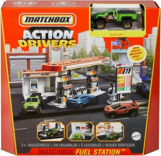 Matchbox Action Drivers Estación de servicio con cochecito Questor