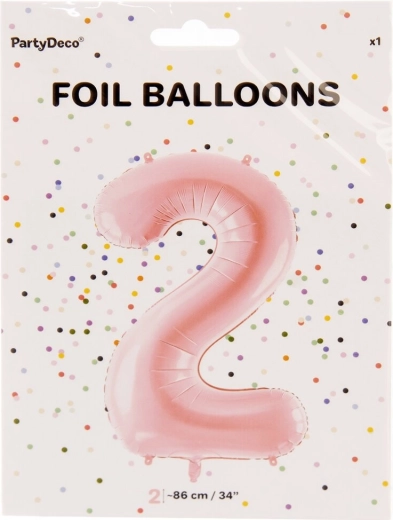 Globo de foil número 2 rosa 86 cm