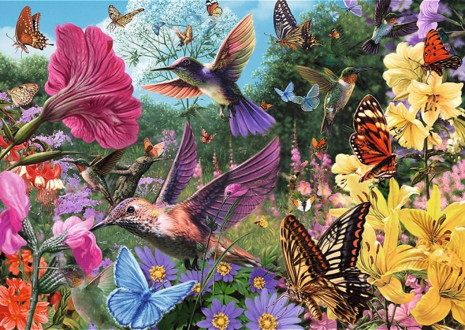 Puzzle Trefl Premium Plus Tea Time – Jardín de colibríes, 1000 piezas