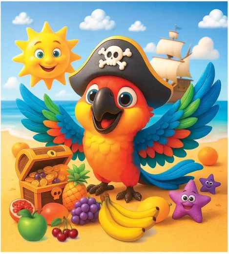 Rompecabezas de madera loro pirata 20 piezas WOODEN CITY
