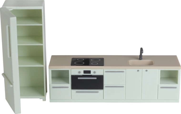 Muebles de cocina con frigorífico para casa de muñecas Lundby