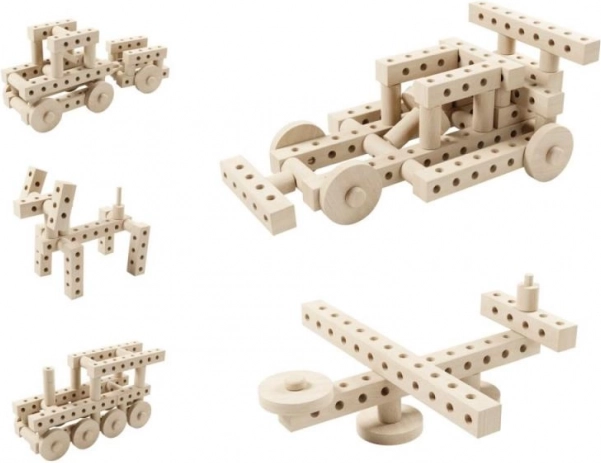 Kit de construcción creativo de madera con 67 piezas