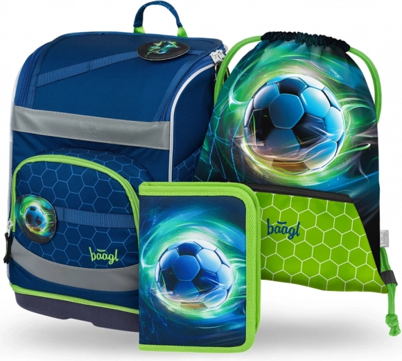 Set escolar Baagl Zippy Plus con balón de fútbol