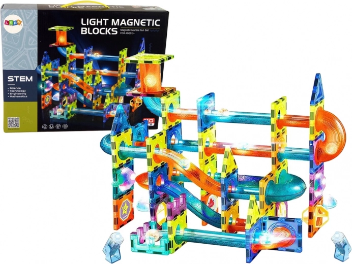 Pista de canicas magnética luminosa - 110 piezas