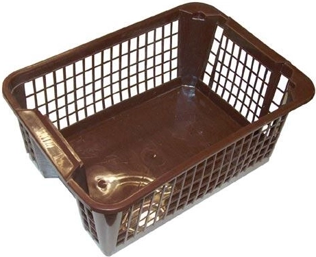 Cesta apilable de plástico 36 × 26 × 14 cm, marrón