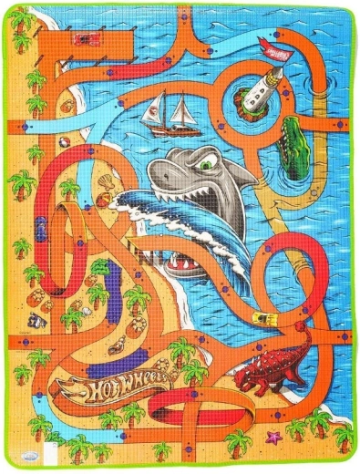Pista de carreras Hot Wheels con motivo marino