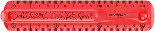 Regla flexible KEYROAD Flexi 15 cm roja