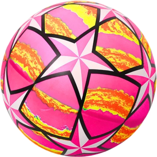 Pelota de goma rosa con estrellitas 24 cm