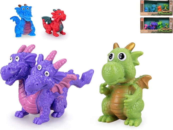 Juego de figuras de dragones de colores 3,5–6 cm (4 uds.)