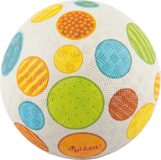 Pelota infantil Sigikid de caucho natural gris con lunares 12 cm