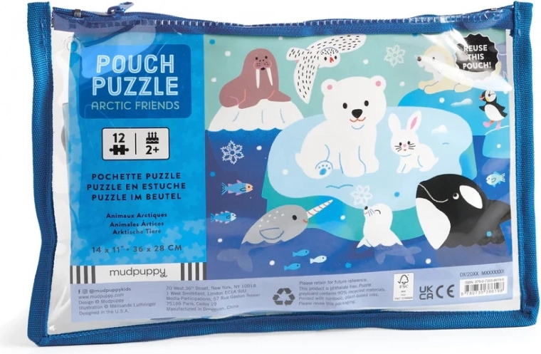 Puzzle Mudpuppy en bolsita con cremallera Amigos del hielo – 12 piezas