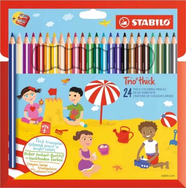 Stabilo Trio lápices de colores gruesos 24 uds con sacapuntas