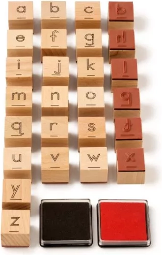 26 sellos de madera con letras