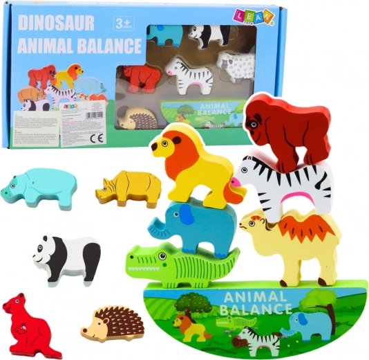 Juego Montessori con animales de madera