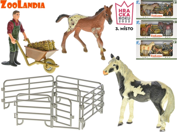 Zoolandia caballo con potro y accesorios de granja