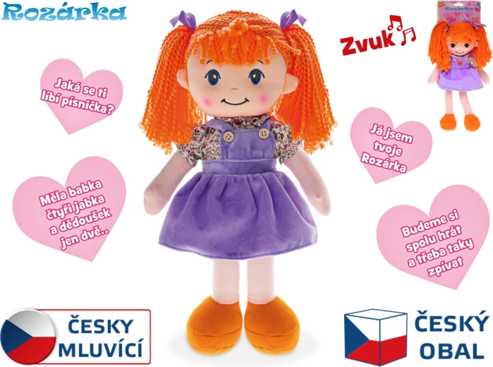 Muñeca parlante Rozárka 35 cm – muñeca de peluche suave para los más pequeños