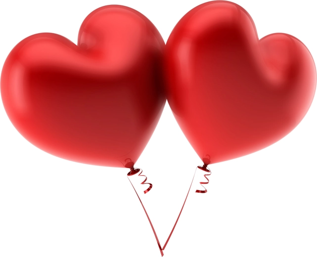Set de globos con forma de corazón - 1 unidad