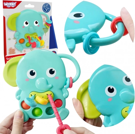Woopie Baby mordedor sensorial elefante Montessori 4 en 1