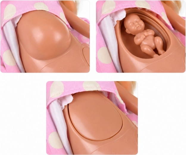 Barriguita giratoria de la mamá con el bebé dentro