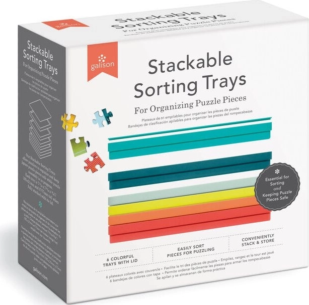 Galison clasificador para puzles, set de 6 bandejas apilables con tapa