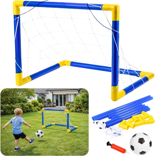 Portería de fútbol infantil con red, balón y bomba 62 × 40 cm