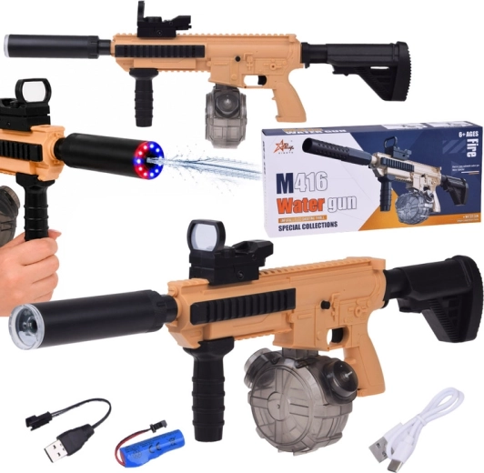 Pistola de agua eléctrica M416 con iluminación LED