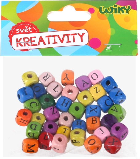 Cuentas de madera de colores Abecedario, 40 uds