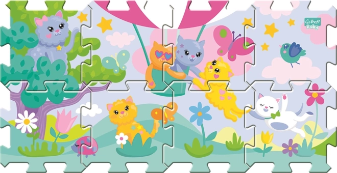 Puzzle de espuma TREFL gatitos traviesos, 8 piezas, grosor 1,5 cm