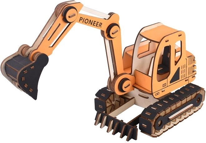 Woodcraft rompecabezas 3D de madera excavadora naranja