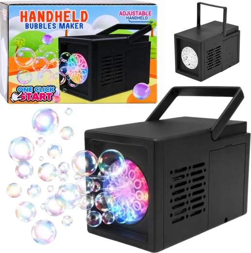 Máquina de burbujas automática portátil con 10 orificios, negra