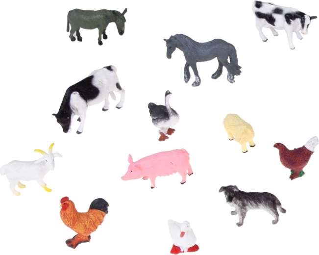 12 figuras de animales de granja para escenas de granja