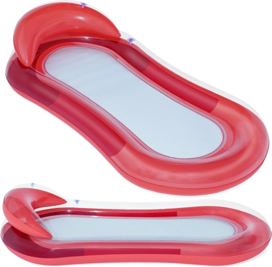 Tumbona inflable para el agua con respaldo BESTWAY, roja, 160 × 84 cm