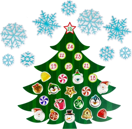 Calendario de Adviento navideño autoadhesivo para pared