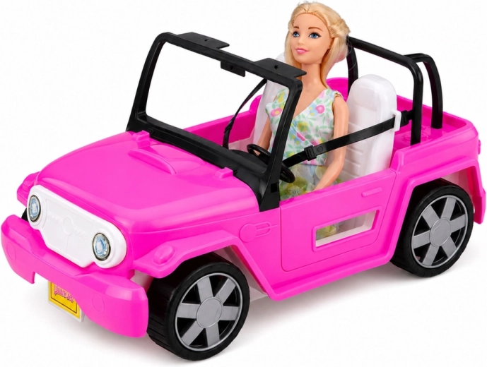 Descapotable rosa para viajar con estilo