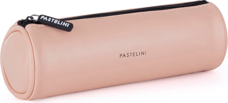 Estuche redondo PASTELINI de PU, color albaricoque