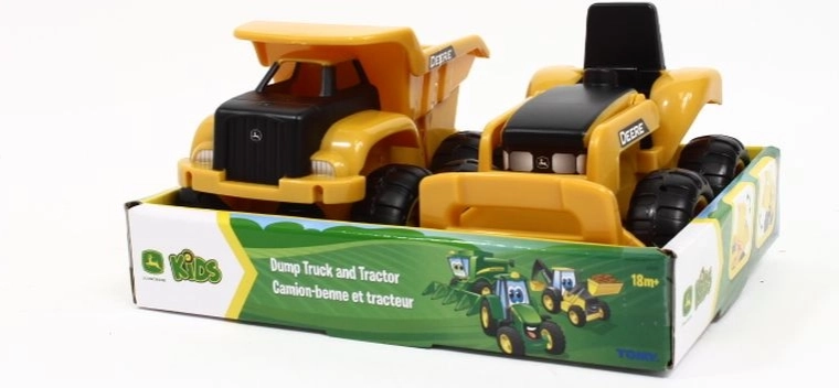 TOMY John Deere vehículos de construcción infantiles – tractor y camión volquete (2 uds.)