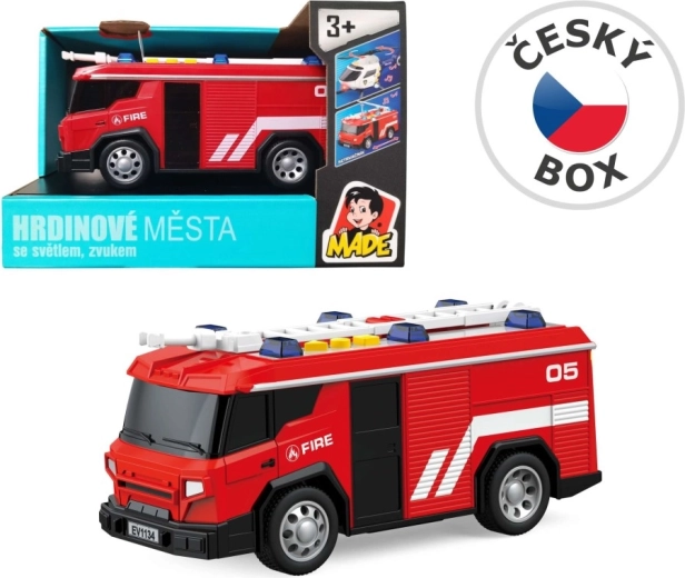 Cochecito de bomberos 1:24 con pilas