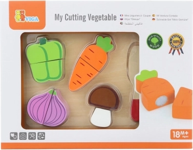 Set de madera para cortar verduras para niños