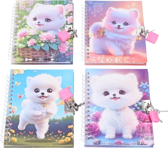Cuaderno rayado con espiral y cierre, perro - 1 unidad