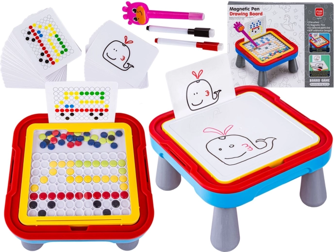 Pizarra educativa magnética y borrable 2 en 1 con mesa y bolígrafo