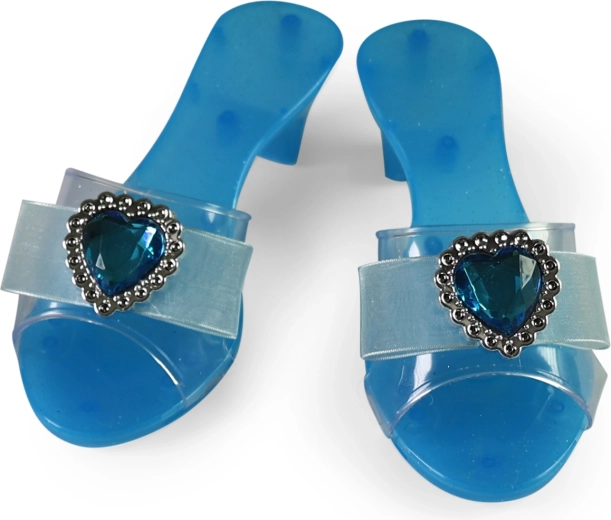 Zapatos azules brillantes para un paso de princesa