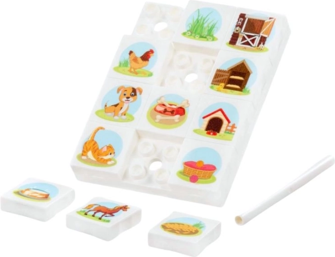 Asociación – animales domésticos, juego educativo para niños